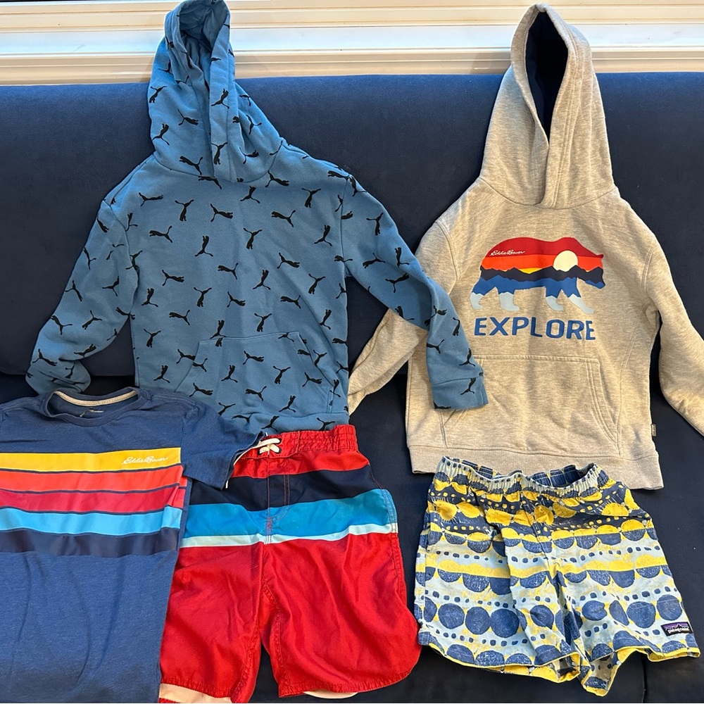 Boys hoody/swim trunks/T/shirt bundle Patagonia/Eddie Bauer/Old Navy
